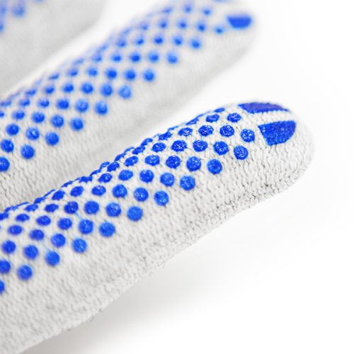 Mănuși ESD -  Blue PVC Dotted Palm Gloves – Carbon